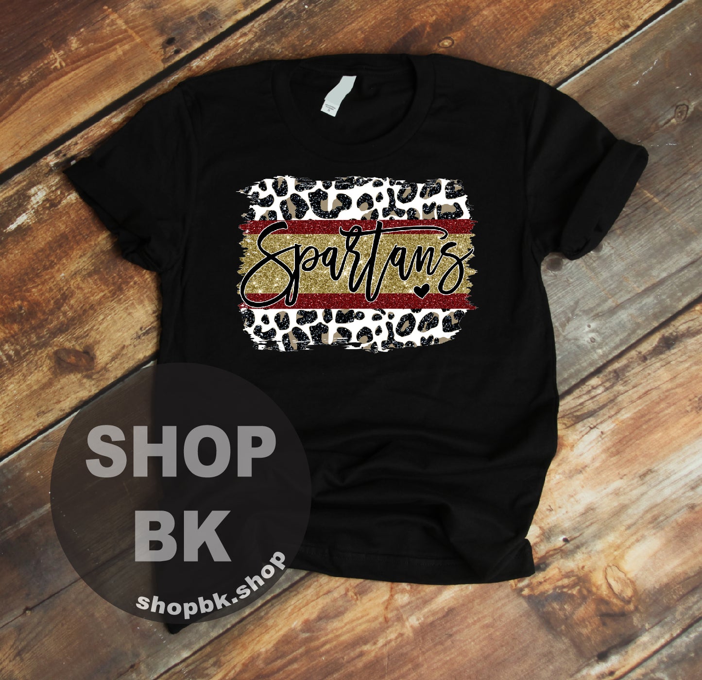 SPIRIT WEAR- Spartans Leopard Brushstroke- Black