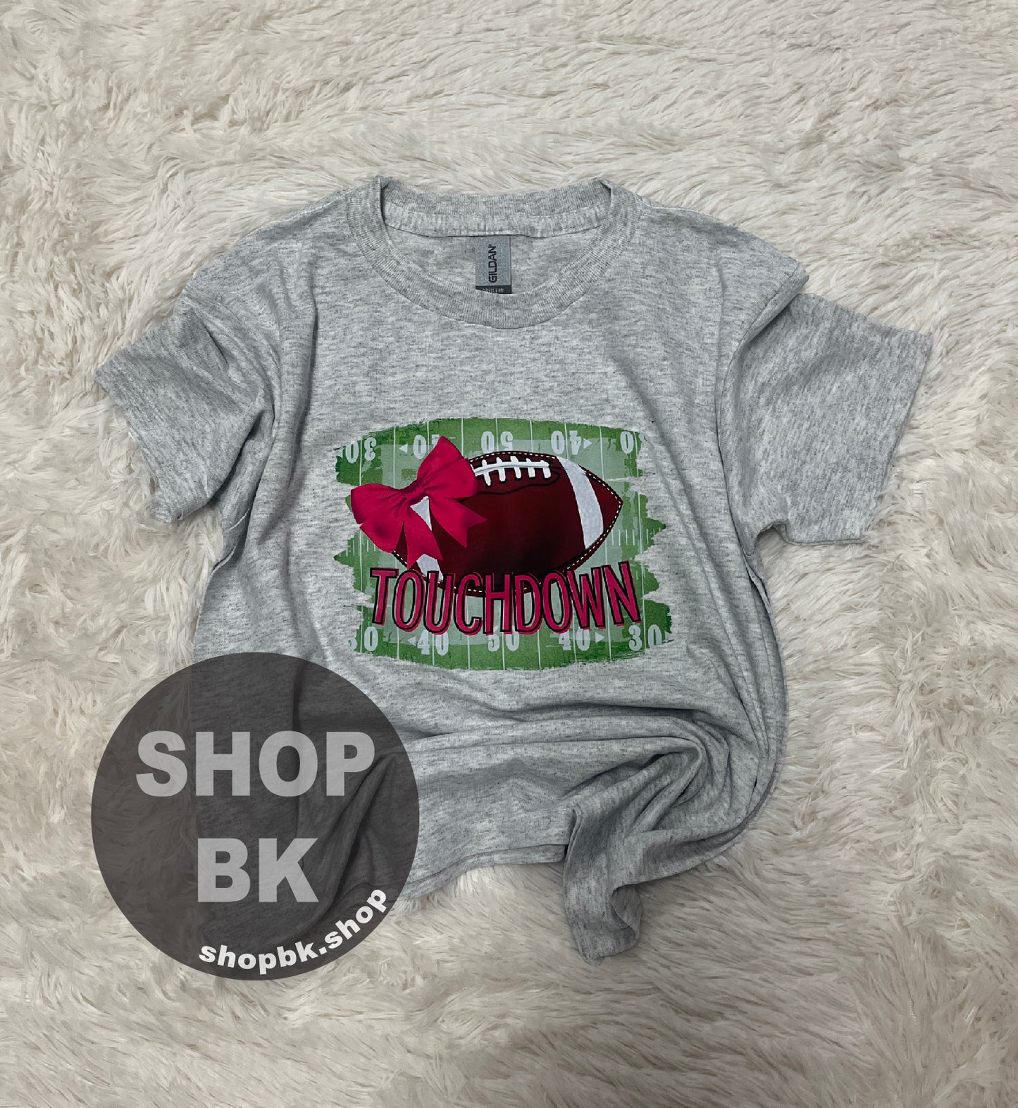 SPIRIT WEAR- YOUTH Touchdown with Bow- Light Grey