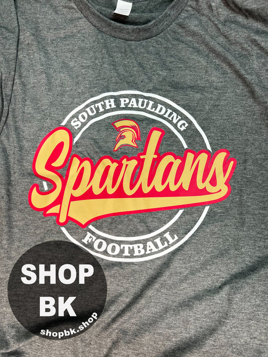 SPIRIT WEAR- Spartans Football Circle- Dark Grey